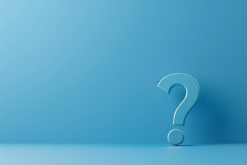 A blue background with a question mark in the middle
