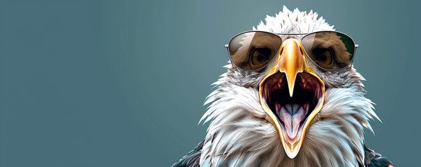 Eagle in Sunglasses Majestic and Stylish Sky Sovereign