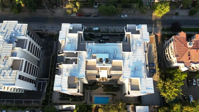 roofing of buildings with swimming pool in the commune of Florida, metropolitan region, country Chile