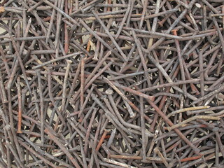 overhead view old nails