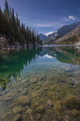 Fototapeta na wymiar beautiful mountain lake with mountains reflected in the water