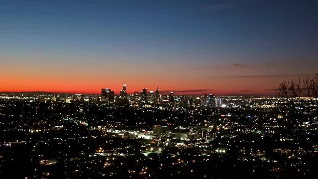 Los Angeles, California stunning panorama at sunset 
