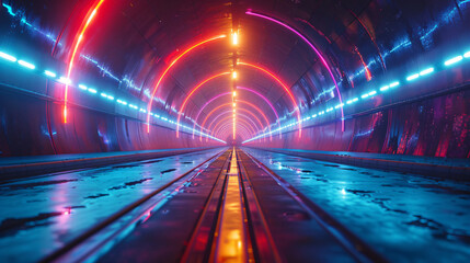 Abstract background of futuristic tunnel