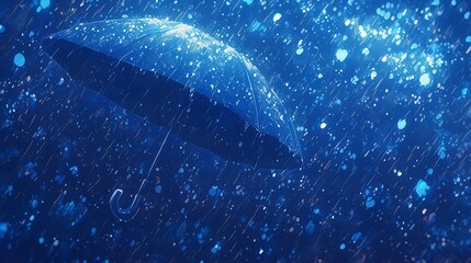 一本の傘と雨のテクスチャー5 - obrazy, fototapety, plakaty