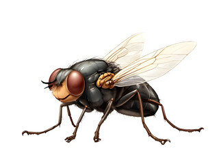 fly isolated on transparent background, png illustration animal, graphic resource water color illustration