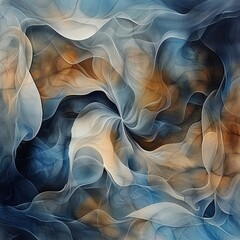 Abstract Art with Blue, White and Brown Tones