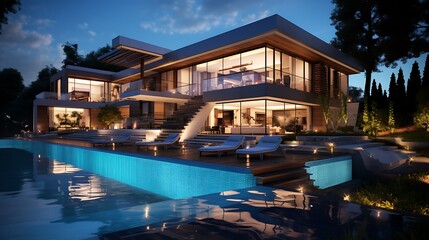 Modern Luxury House With Swimming Pool  