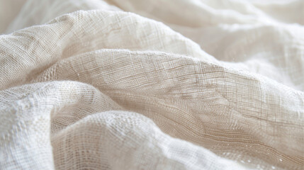 cotton material showcasing its soft texture and subtle patterns for a minimalist abstract. Detailed view of cotton fabric, highlighting breathable texture and clean