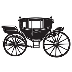 Fototapeta premium Four wheeled Carriage vector illustration