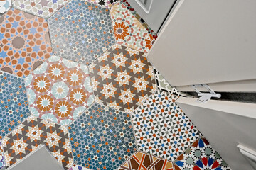 Hexagonal tiles have a stylish and luxurious feel