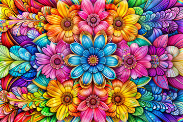 Fototapeta na wymiar abstract floral colorful background