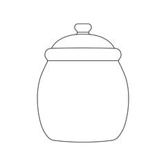 Hand drawn cartoon Vector illustration clay pot icon Isolated on White