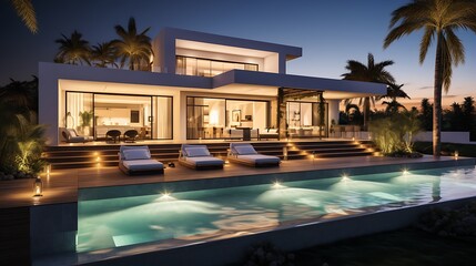 Obraz na płótnie Canvas Modern Luxury Villa With Private Pool 