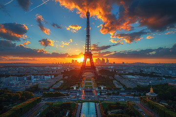 Vibrant atmosphere in Paris during the Olympic Games - obrazy, fototapety, plakaty