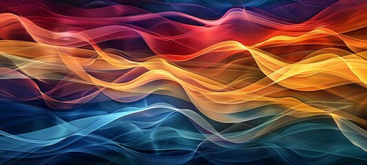 Vivid Abstract Digital Art with Flowing Colors and Waves