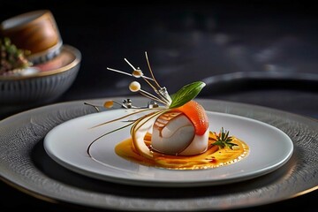 food elegant expensive dish plate white gourmet dinner chef