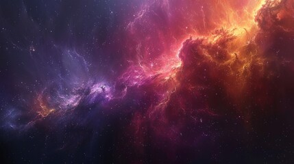 Amidst the silent expanse of space, a nebula blooms, AI Generative - obrazy, fototapety, plakaty