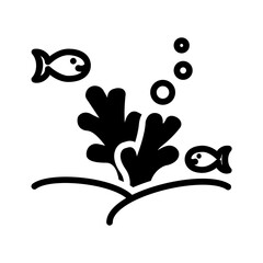 Vector solid black icon for Coral reef