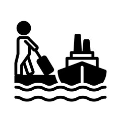 Vector solid black icon for Disembark