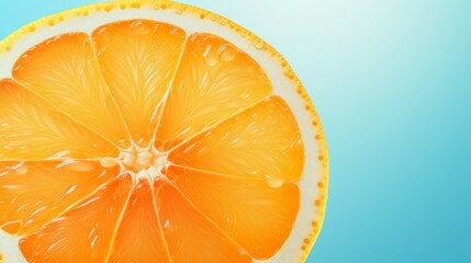 A close up of a cross section of an orange.