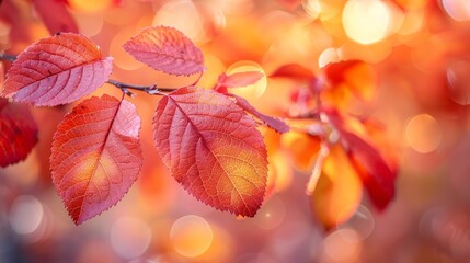 Vibrant autumn leaves dancing on a tree, colorful, bright backdrop, crisp fall air, AI Generative