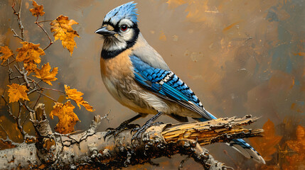 Blue Jay Perched On A Branch