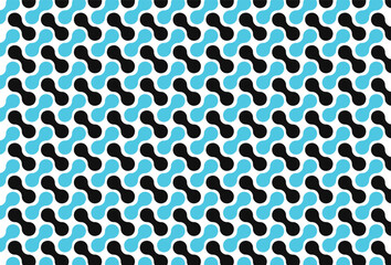 Abstract metaballs black blue pattern in various size and random connection on white background. Vector illustration.