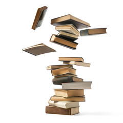 floating books on transparency background PNG
