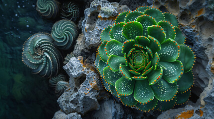 Cactus that was shot from above to show the beauty