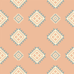 Traditional ethnic,geometric ethnic fabric pattern for textiles,rugs,wallpaper,clothing,sarong,batik,wrap,embroidery,print,background,vector illustration,pastel colors, green,brown