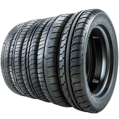 Car tires On isolated transparent PNG background