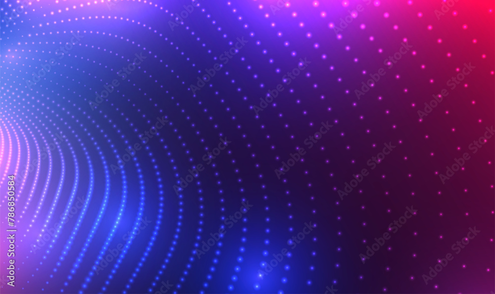 Poster abstract technology glowing particle techno background. digital techno music sound wave. 3d wave poi