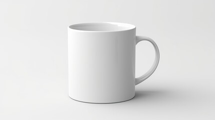 Obraz premium Realistic white ceramic mug mockup isolated on white background.