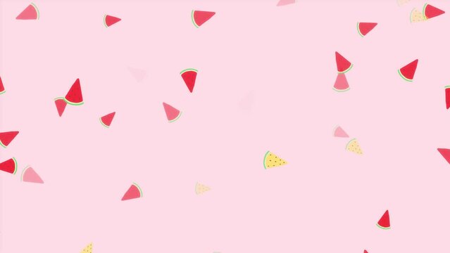 Loop background animation of watermelon illustration