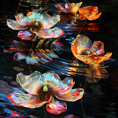 The Dancing Blooms: A Ballet of Flowers on Water