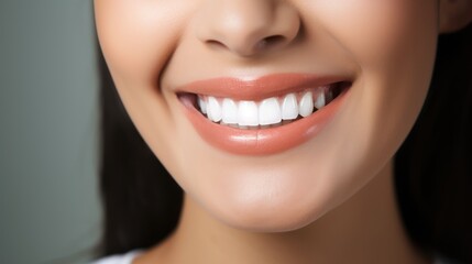 Fototapeta premium Closeup portrait woman smiling , white teeth 