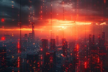 Fototapeta premium An expansive view of financial markets with experts discussing loan covenants and strategies for a planned economy