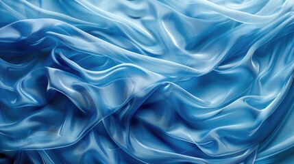 Obraz premium Flowing Blue Satin for Elegant Backgrounds: flowing fabric design, blue satin texture, elegant backdrop