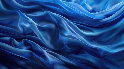 Obraz premium Silky Smooth Blue Fabric Detail: close-up fabric texture, smooth blue satin, luxurious textile