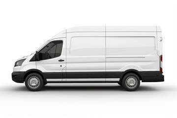 Delivery van side view isolated on a white background. Side view of a modern cargo short-base minibus. . photo on white isolated background