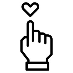 Heart in hand icon