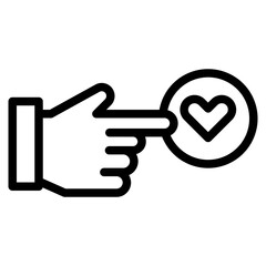 Heart in hand icon