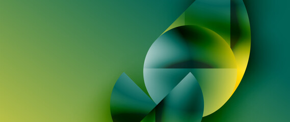 A liquid green and yellow abstract background with a circle in the middle resembling a terrestrial plant. The electric blue petal art creates symmetry against the grass backdrop