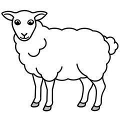 Fototapeta premium sheep mascot,sheep silhouette,sheep face vector,icon,svg,characters,Holiday t shirt,black sheep drawn trendy logo Vector illustration,sheep line art on a white background