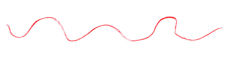 red pencil strokes isolated on transparent background