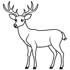 Naklejka na ściany i meble deer mascot,deer silhouette,deer face vector,icon,svg,characters,Holiday t shirt,black deer drawn trendy logo Vector illustration,deer line art on a white background