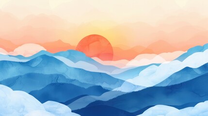 "Abstract Sky Gradient: Orange and Blue Palette"