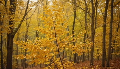 Obraz premium abstract nature autumn Background with yellow leaves