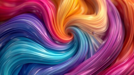 Vibrant, swirling patterns of color merging and diverging - obrazy, fototapety, plakaty