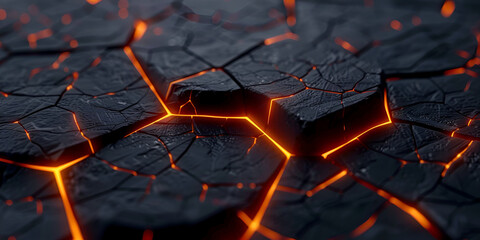 Molten lava texture background. Ground hot lava - obrazy, fototapety, plakaty